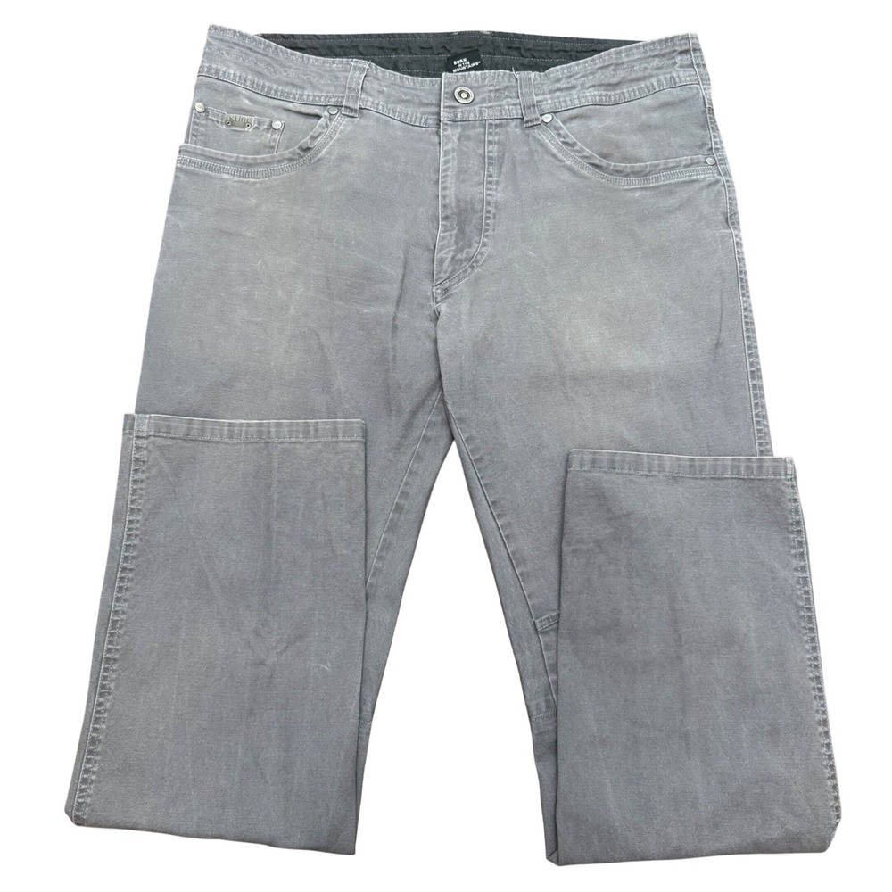 Kuhl Kanvus Jean Mens 36x30 Gray Stretch Canvas Articulated Knee Outdoor Pants